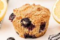 Luscious Lemon Blueberry Sour Cream Muffins