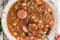 Hearty Slow Cooker Cajun 15 Bean Stew