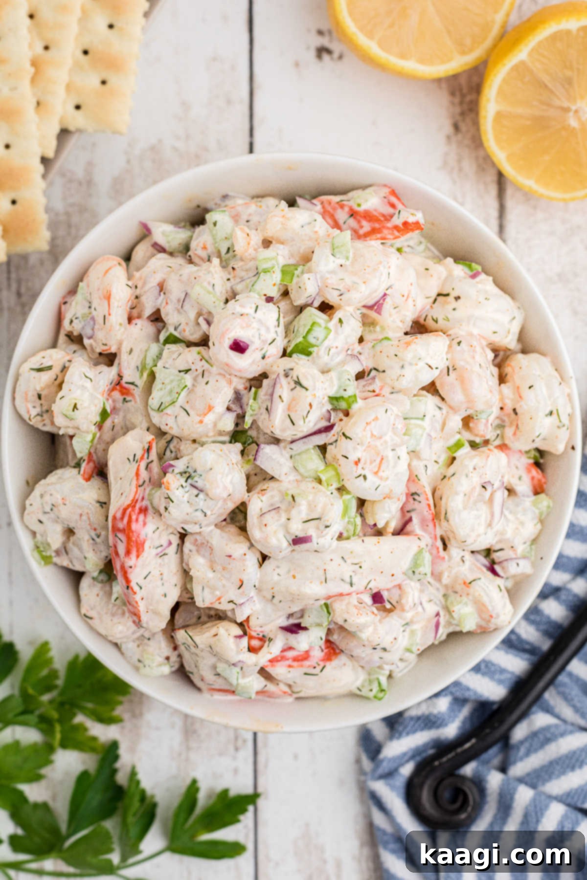 Deep South Seafood Symphony 7 A large bowl filled with seafood salad.