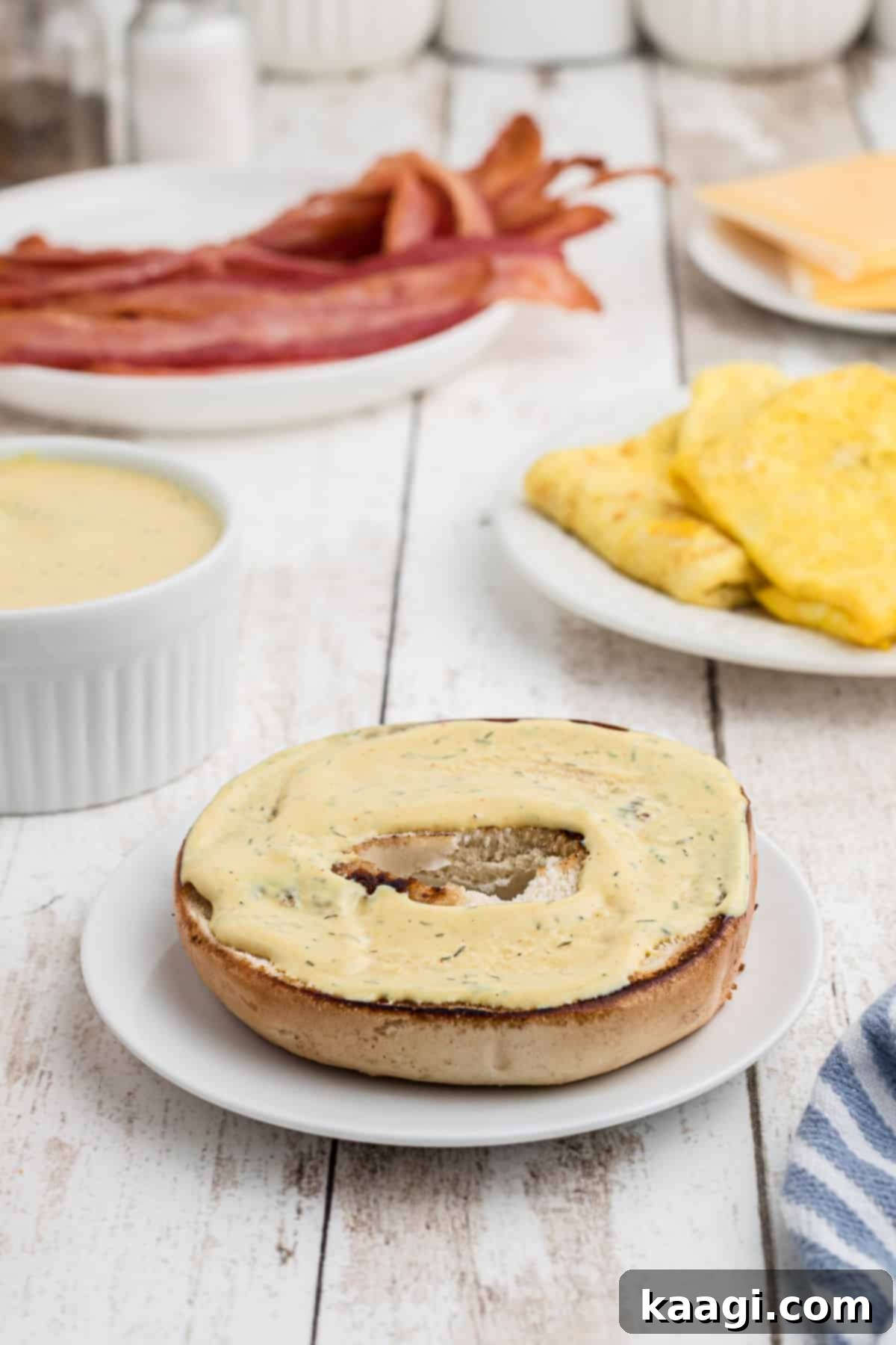 Mcdonalds breakfast sauce recipe served on a breakfast bagel, showcasing its perfect pairing.