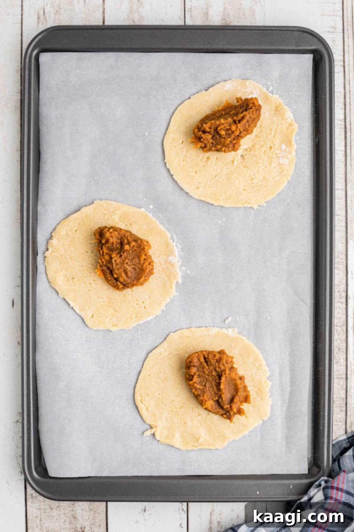 Sweet potato mixture added to a pie crust.