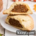 Sweet Potato Hand Pies cut in half.