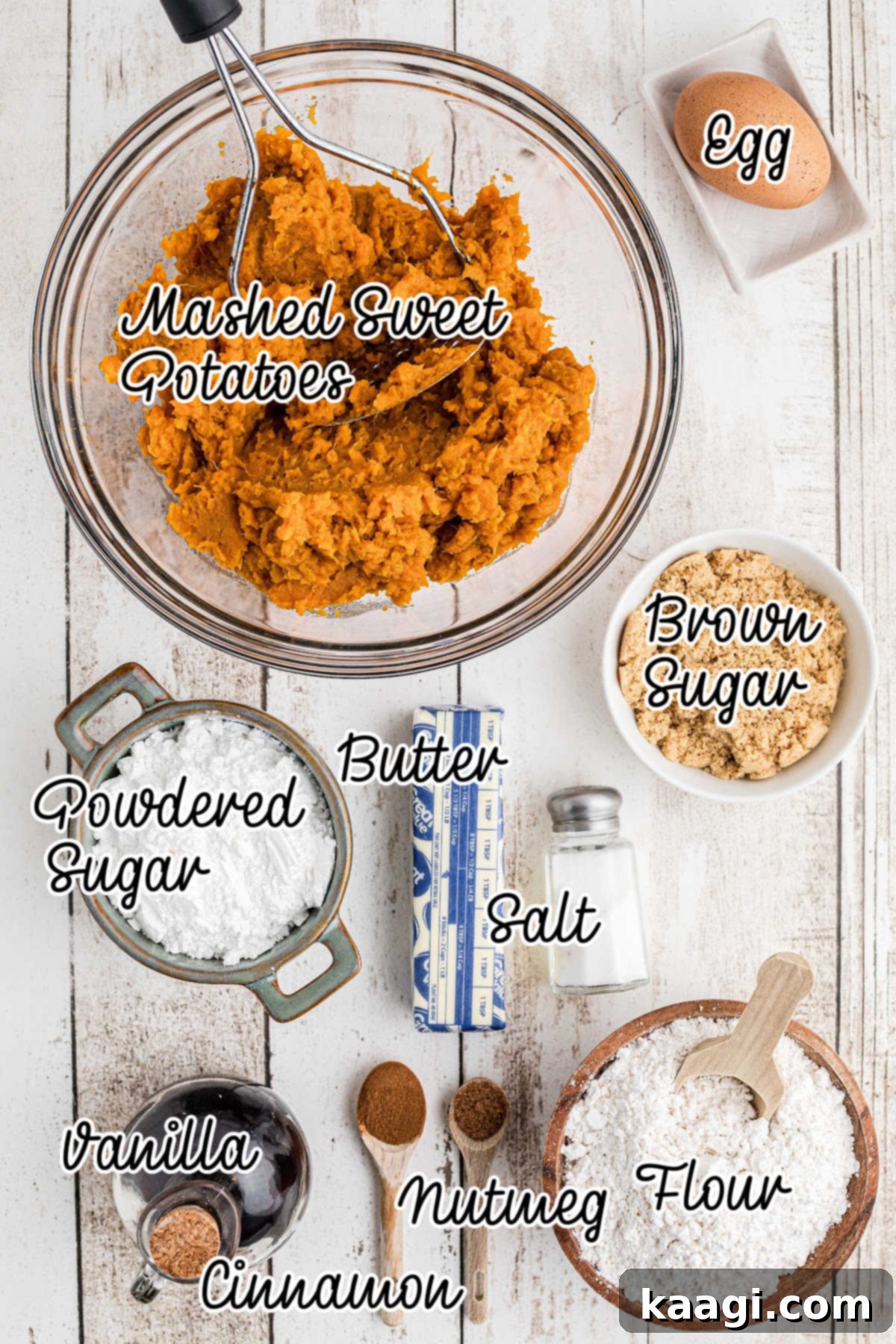 Ingredients needed to make Louisiana Sweet Potato Hand Pies.
