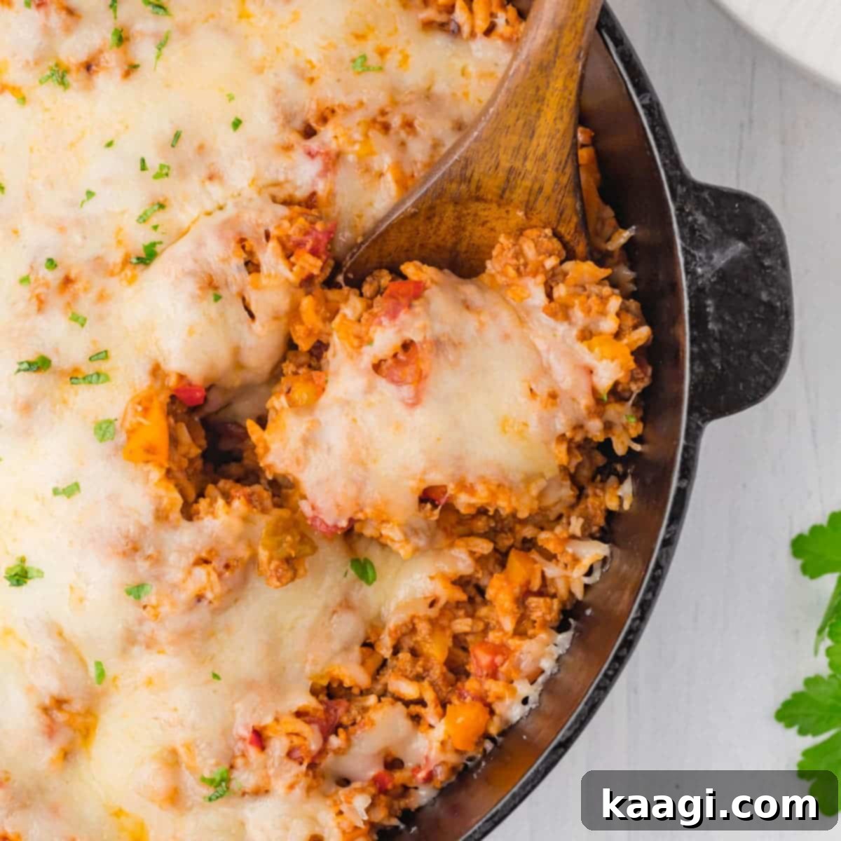 Southern Skillet Classics 20 A quick and easy Stuffed Pepper Skillet Casserole, cooked in a single cast iron pan, ready in 30 minutes.