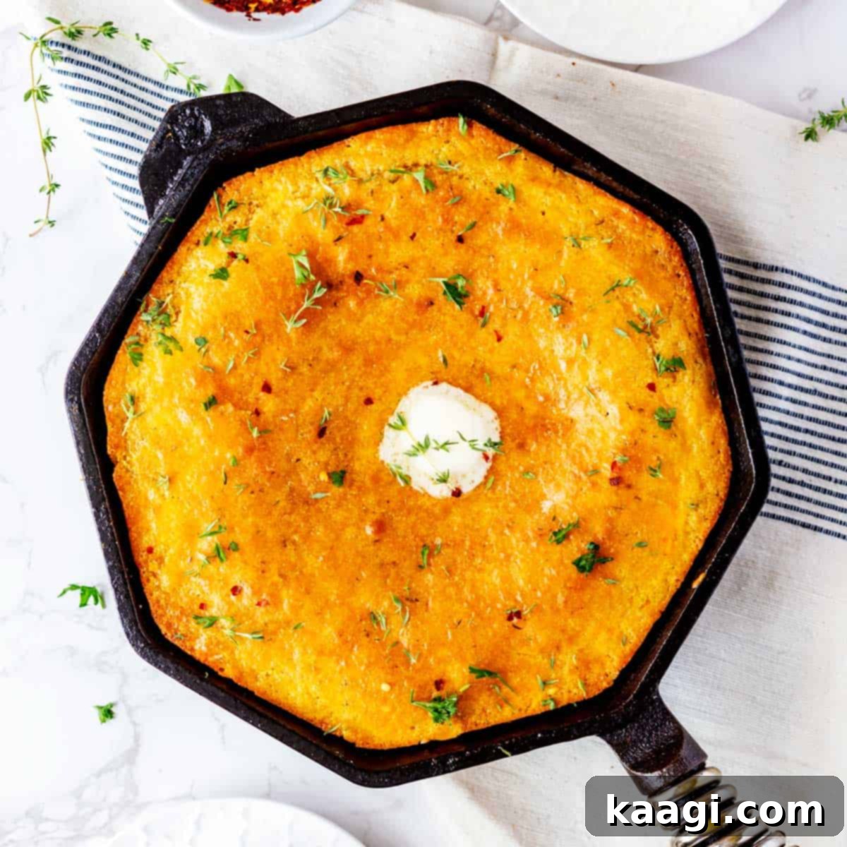 Southern Skillet Classics 34 A rich, buttery, and moist cast iron cornbread, baked to golden perfection.