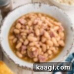 Bowl of southern great northern beans.