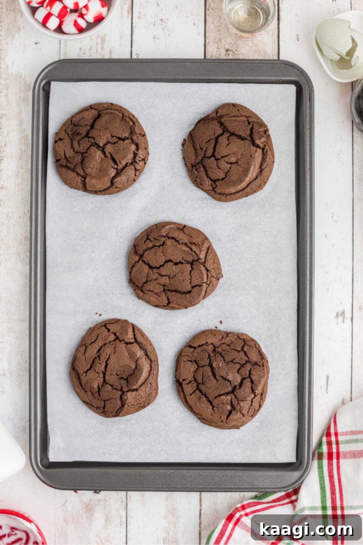 Cookies baked on a baking sheet.