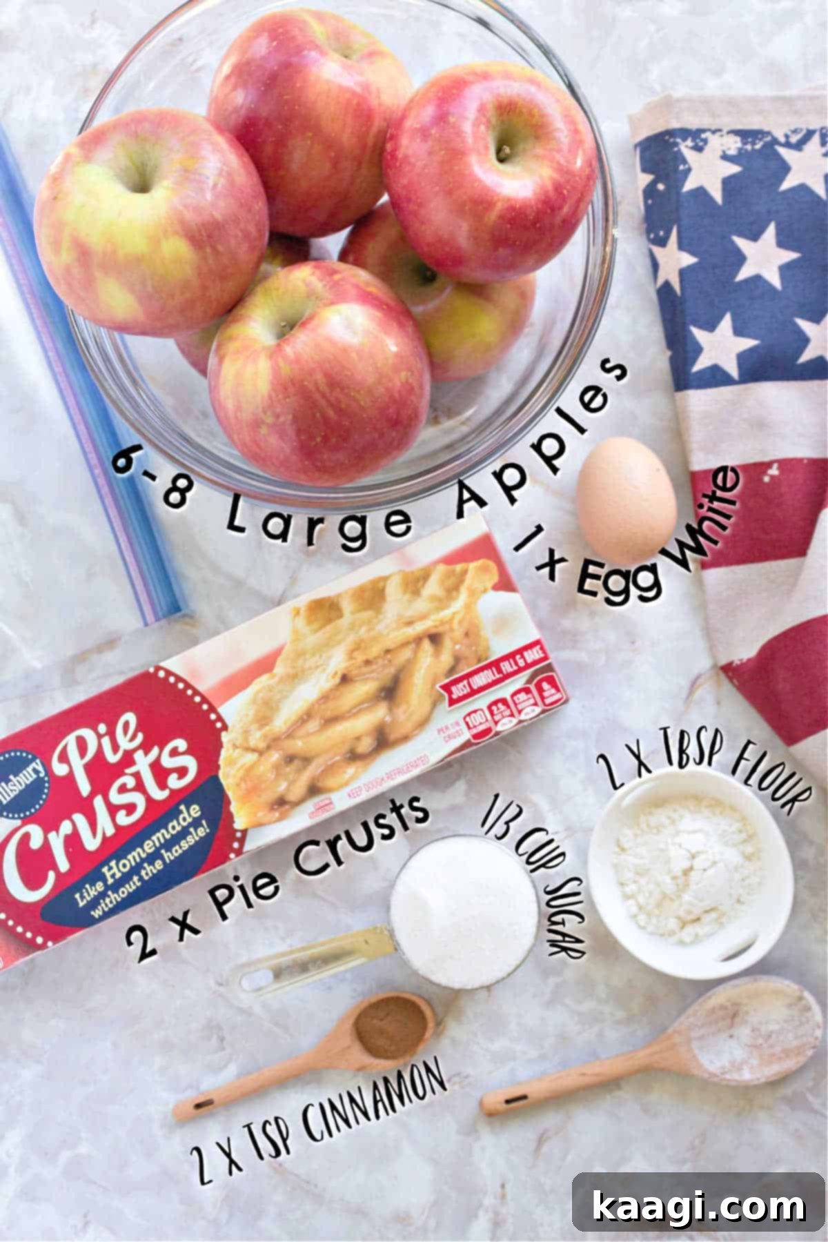 ingredients laid out for making a country apple pie