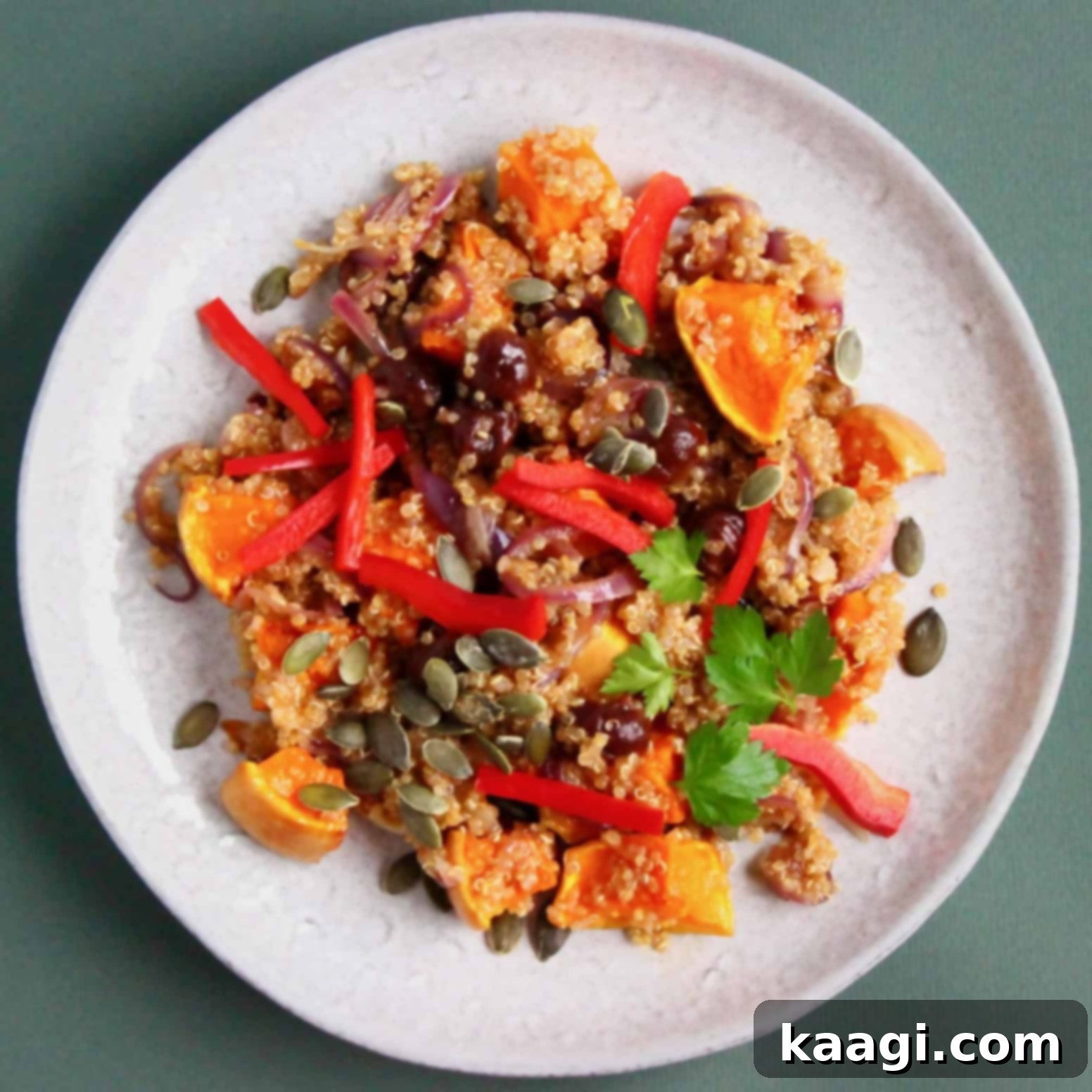 A healthy and flavorful Pumpkin Quinoa Salad, packed with veggies.