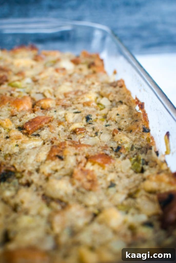 A classic Grandma's Thanksgiving Dressing, simple and perfect with turkey and gravy.