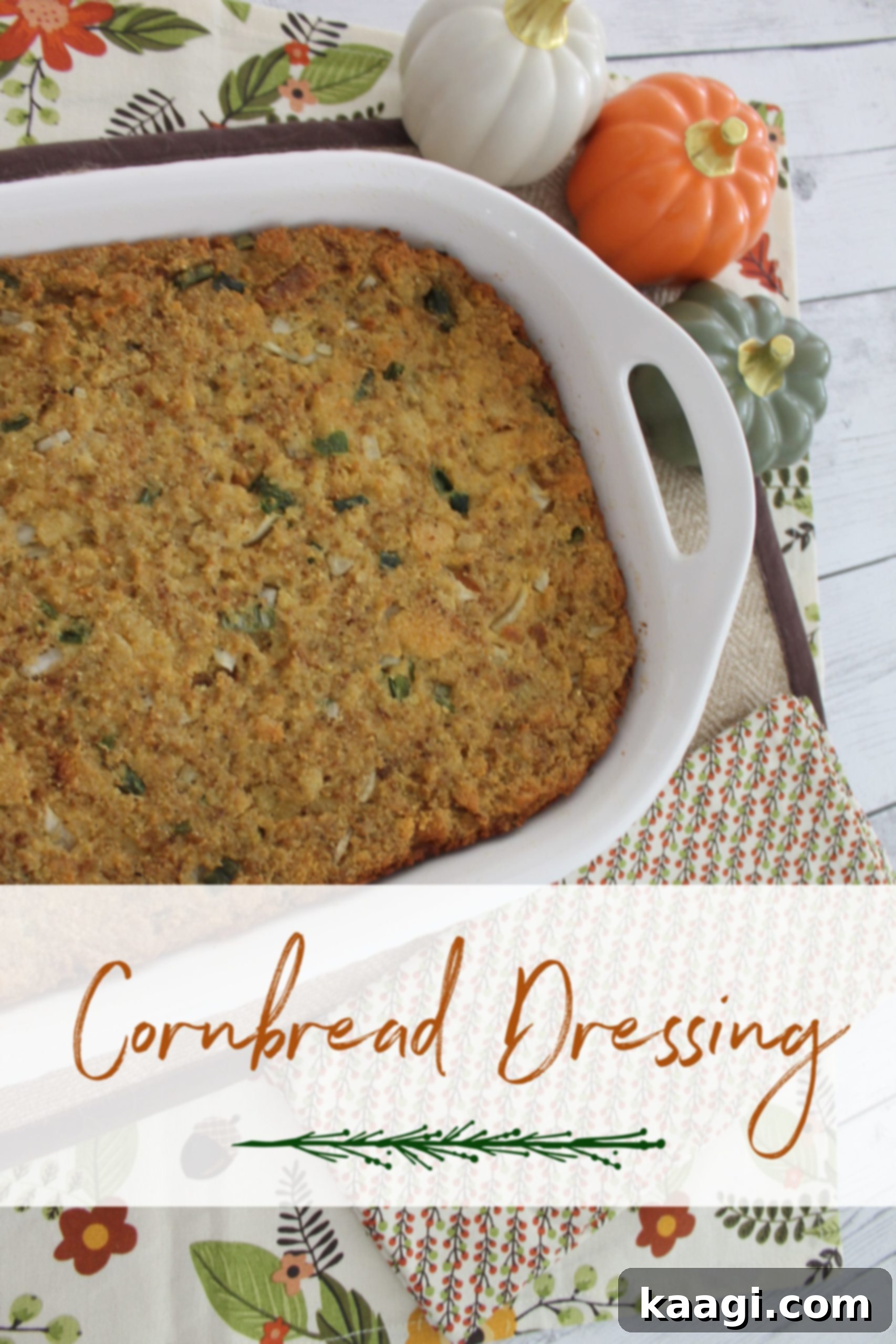 A comforting Southern Cornbread Dressing, perfect alongside holiday turkey or ham.