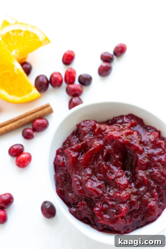 A festive Cranberry Orange Sauce, a classic for the holiday season.