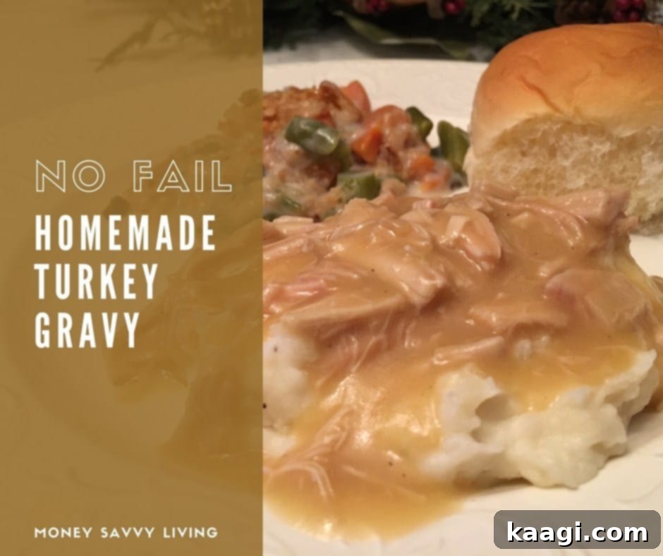 A rich, no-fail homemade turkey gravy, perfect for Thanksgiving.