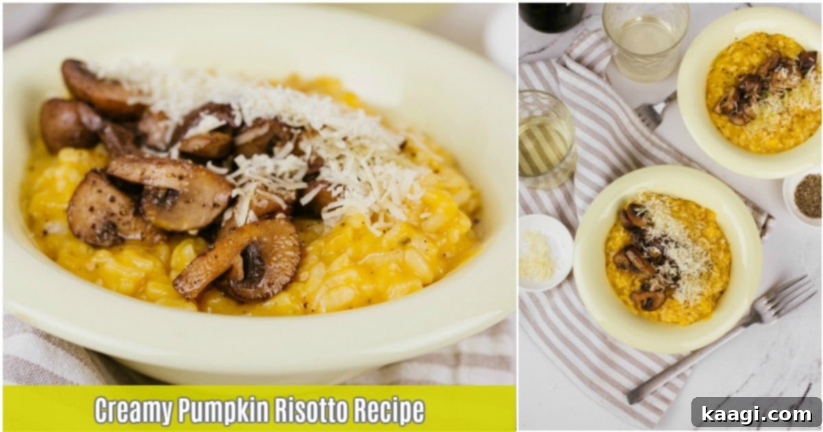 Rich and creamy pumpkin risotto, a gourmet side perfect for Thanksgiving.