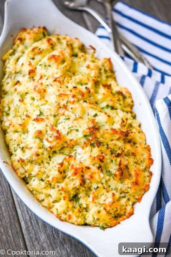 A hearty twice baked potato casserole, filling and comforting.