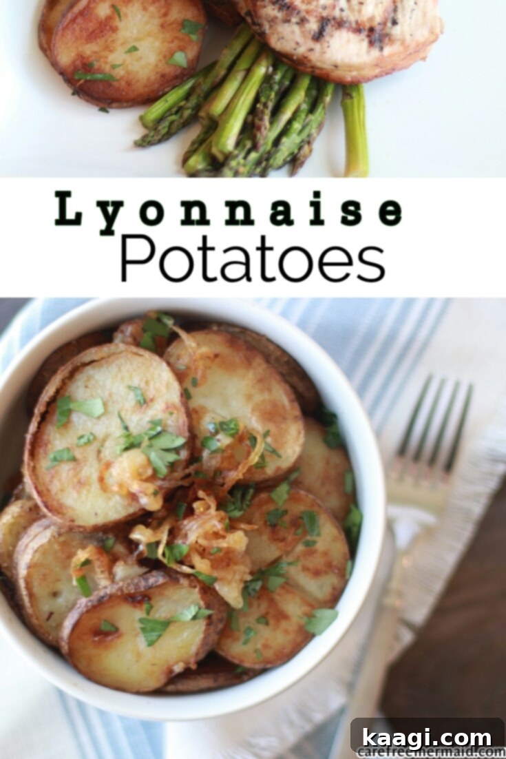 Crispy Lyonnaise Potatoes, a French dish perfect for Thanksgiving.