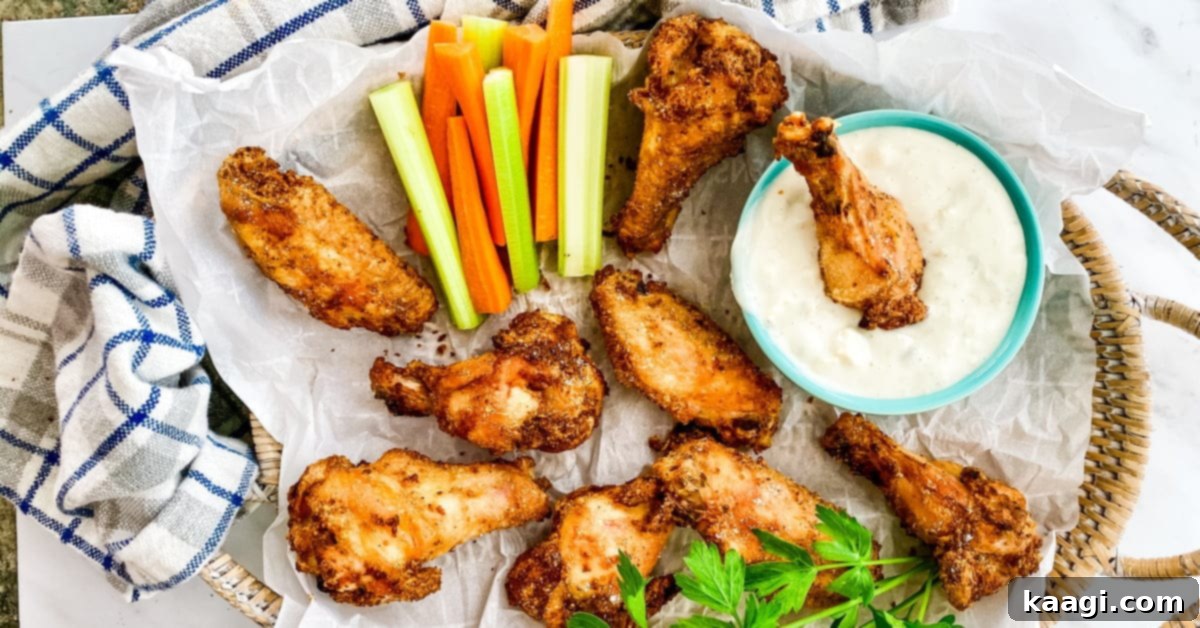 Easy Crispy Baked Chicken Wings, tossed with pantry spices and baking powder for extra crispiness.