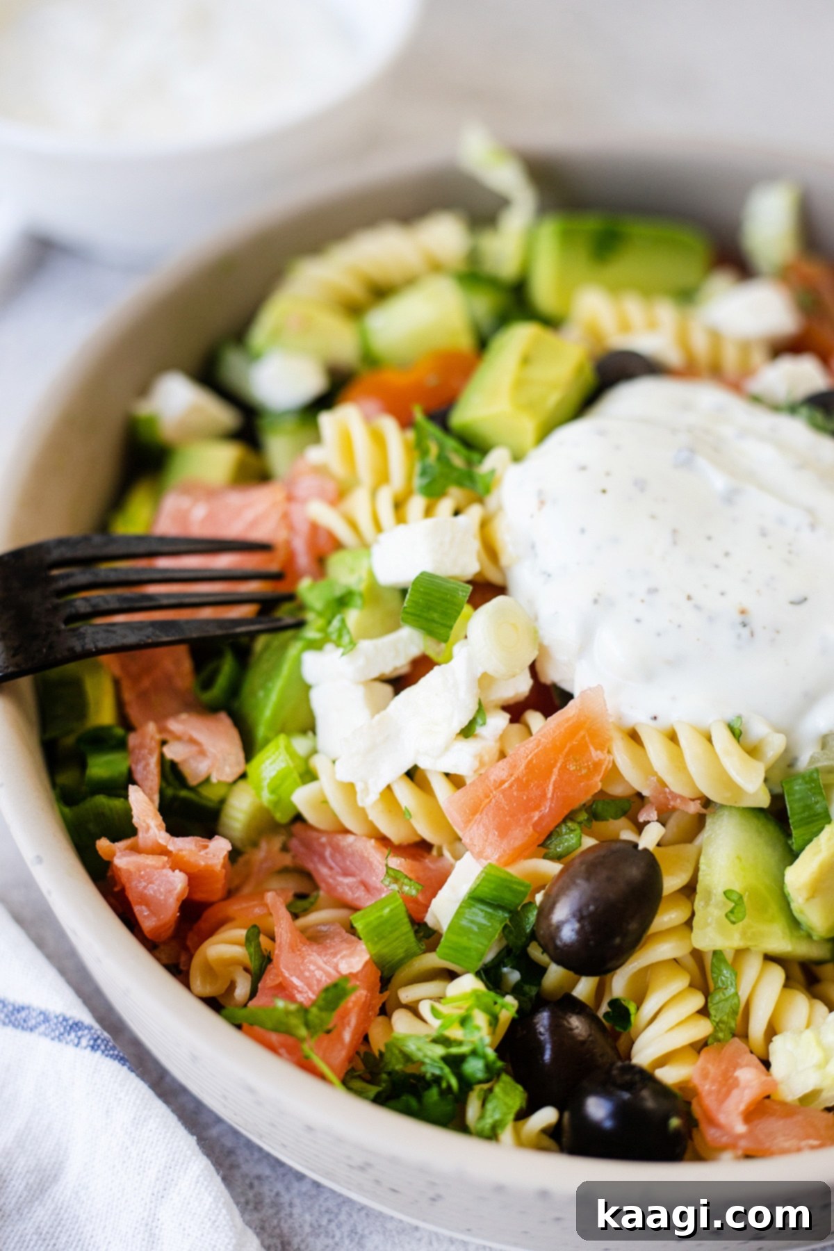 Healthy Italian Pasta Salad, easy to make and perfect for a game day spread.