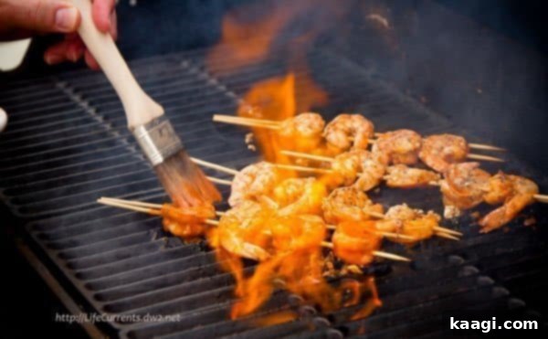 Buf-A-Cue shrimp, grilled and doused in spicy sauce