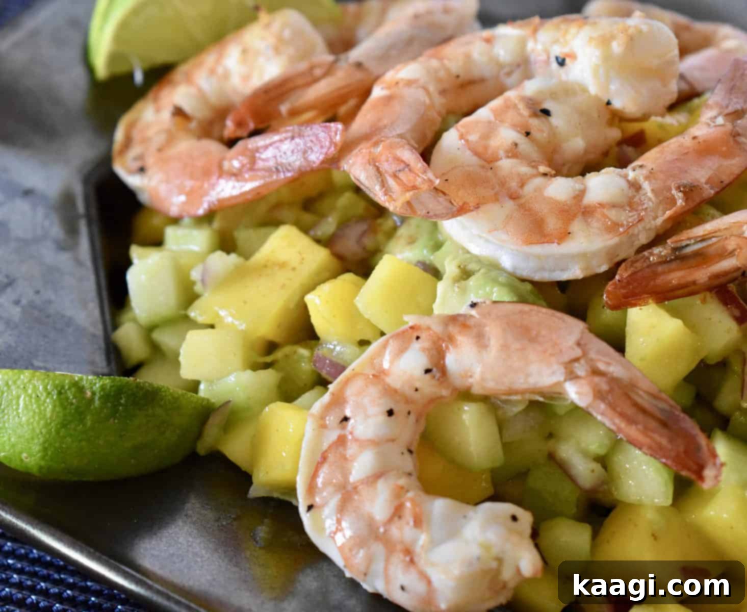 Refreshing shrimp mango cucumber salad