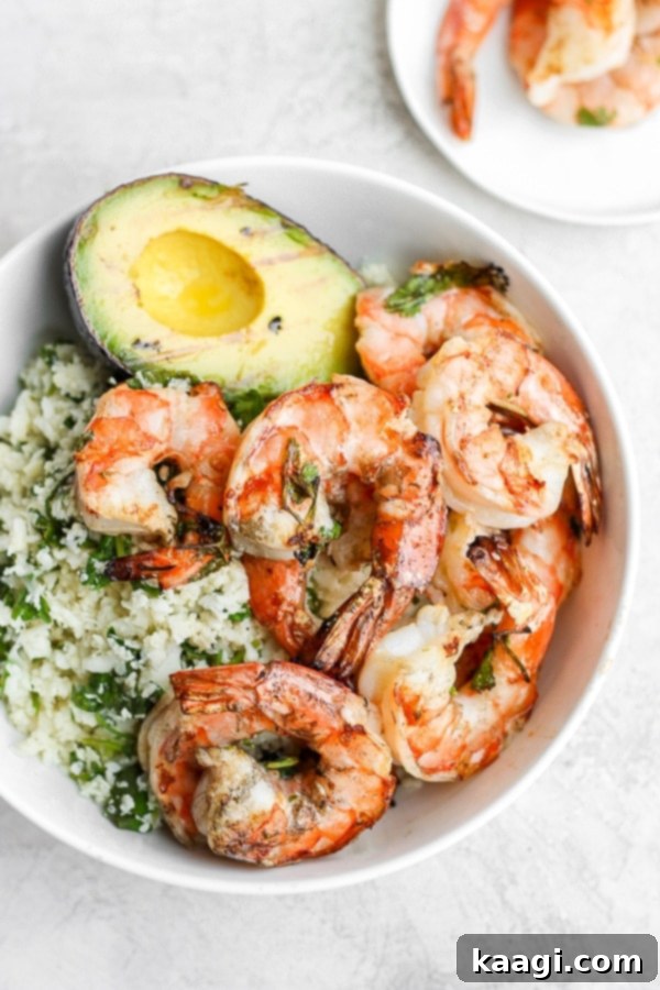 Cilantro lime shrimp ready for serving