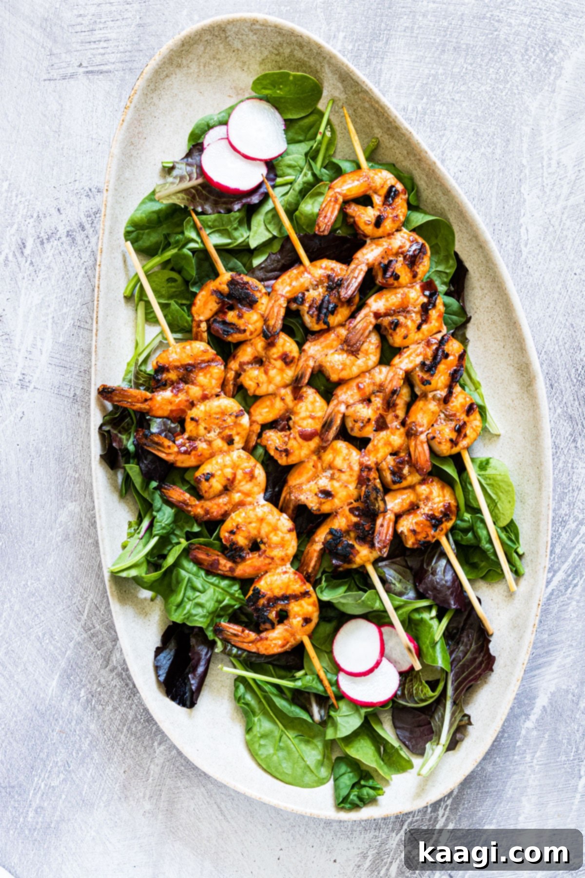 Korean grilled shrimp skewers with gochujang marinade