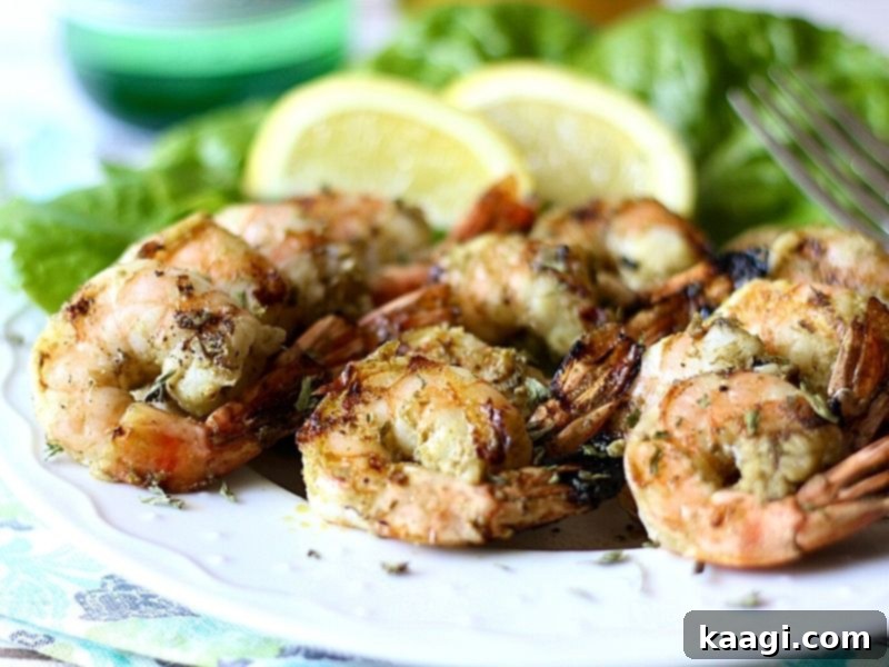 Grilled pesto shrimp skewers with basil pesto