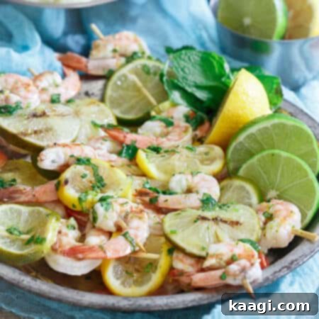 Citrus grilled shrimp skewers with fresh herbs