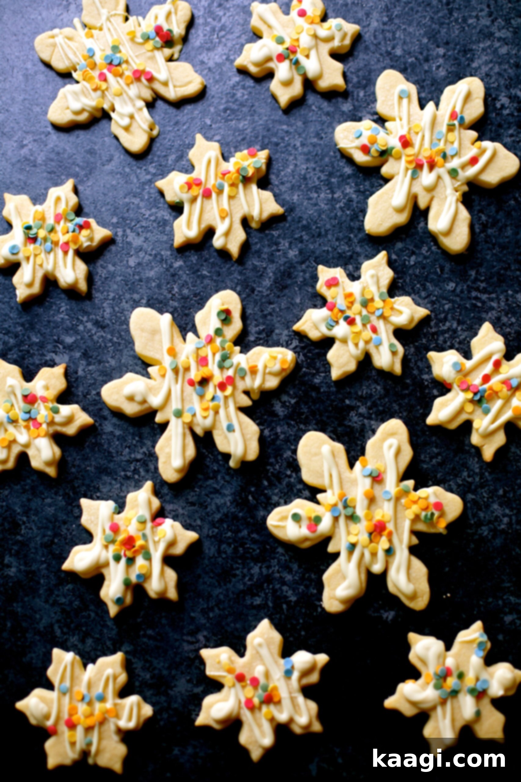 76 Effortless Christmas Goodies 44 White Chocolate Snowflake Cookies beautifully decorated