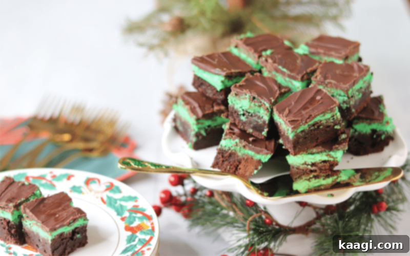 76 Effortless Christmas Goodies 6 Holiday Mint Brownies with a chocolate glaze
