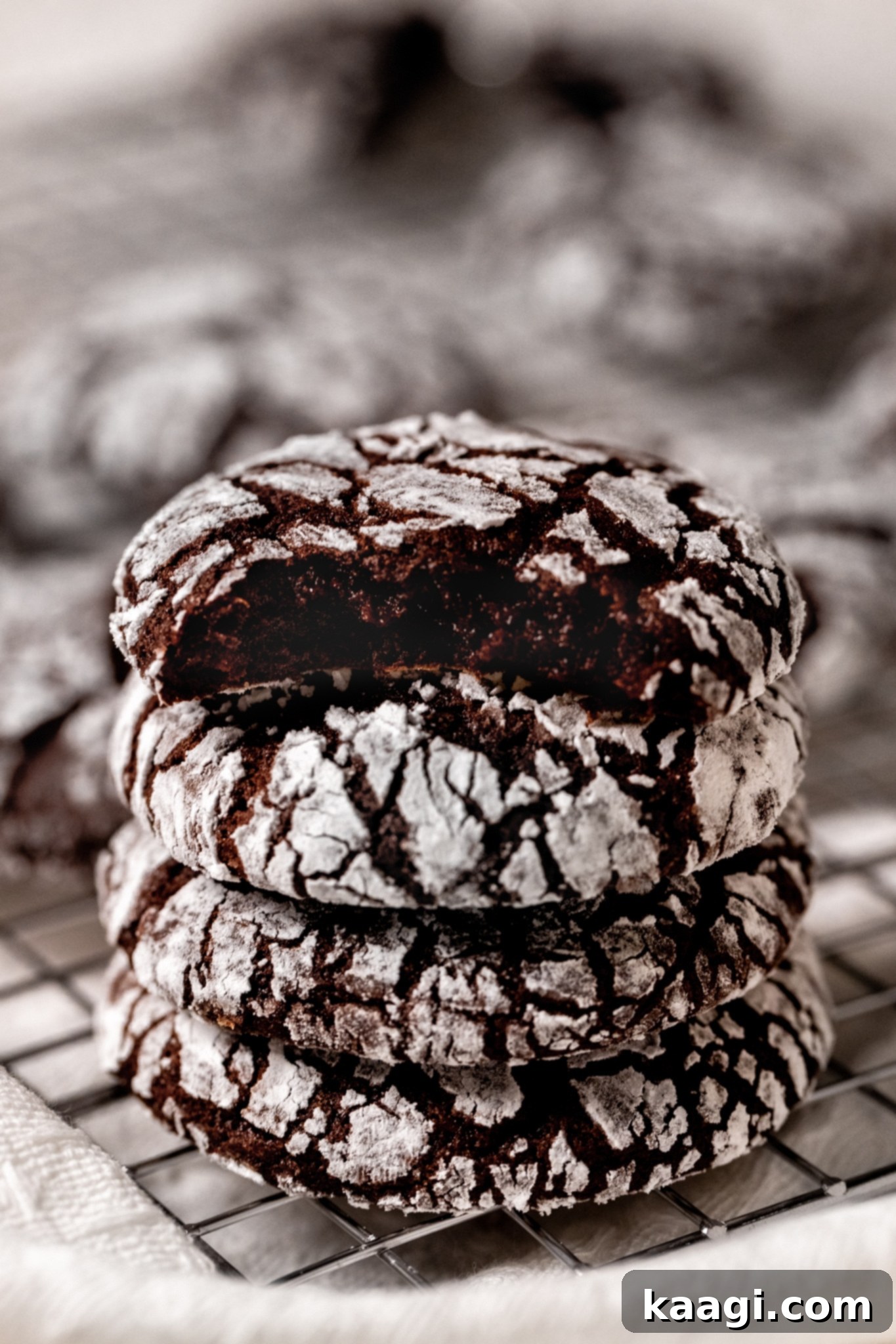 76 Effortless Christmas Goodies 53 Chocolate Crinkle Cookies dusted with powdered sugar