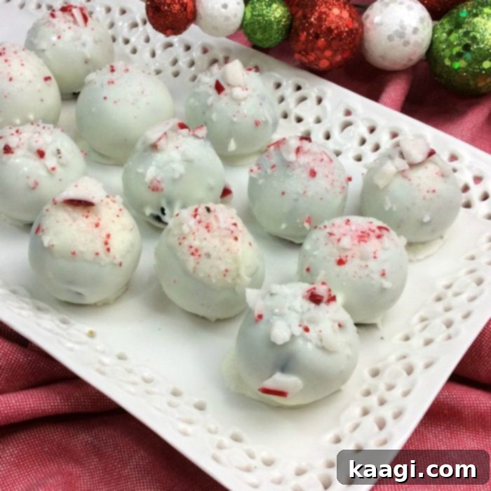 76 Effortless Christmas Goodies 75 Chocolate Peppermint Truffles with candy cane pieces