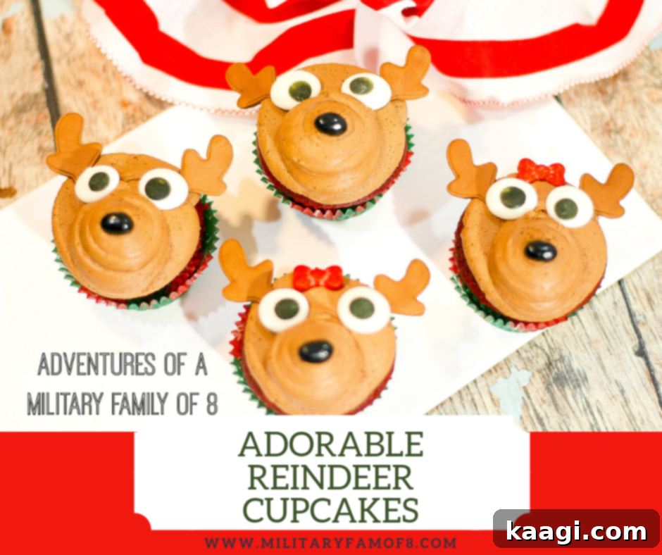 76 Effortless Christmas Goodies 92 Easy and Adorable Reindeer Cupcake Recipe with festive sprinkles