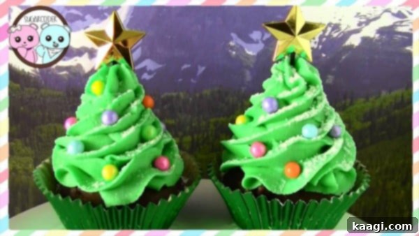 76 Effortless Christmas Goodies 94 Star topped Christmas Tree Cupcakes, beautifully decorated