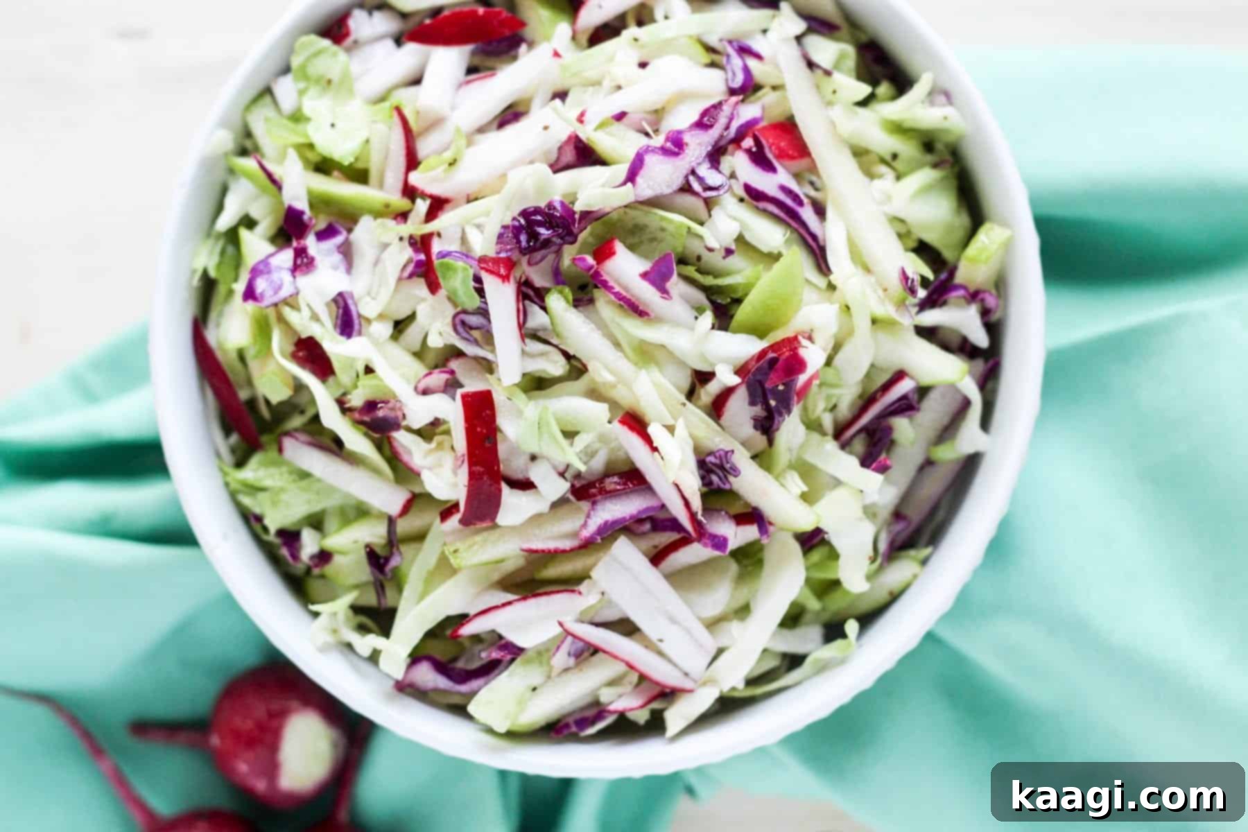 Cabbage Radish and Apple Cole Slaw