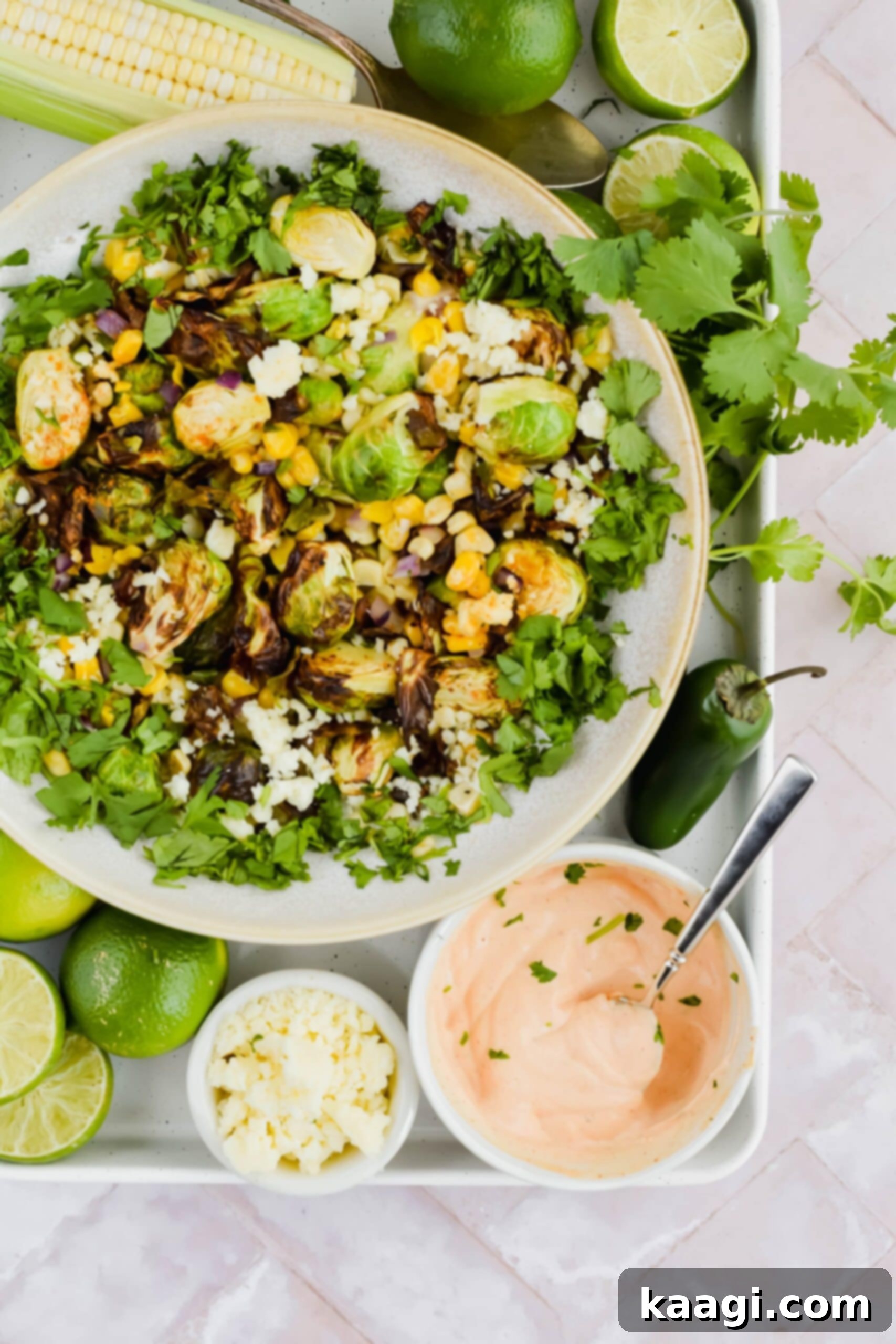 Street Corn Mexican Brussel Sprouts