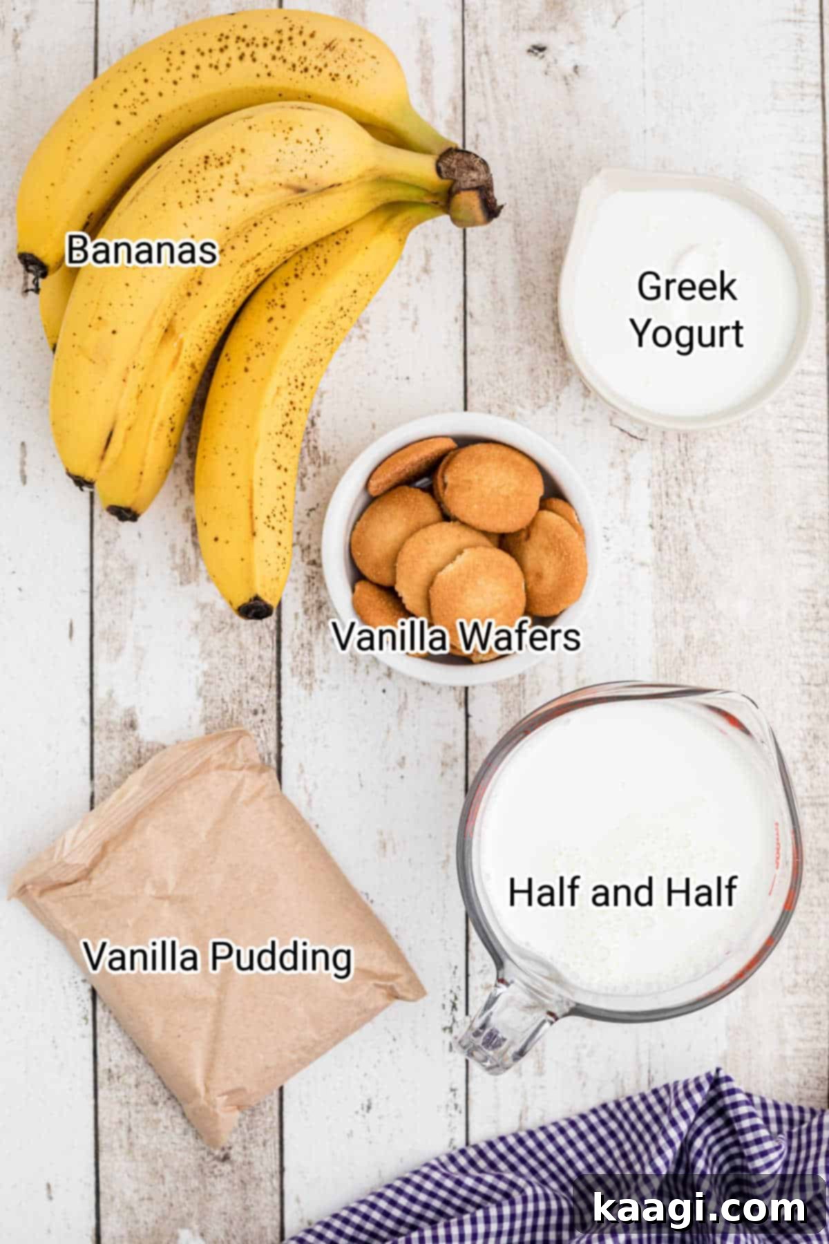 All the essential ingredients for making delicious banana pudding popsicles, neatly laid out on a kitchen counter.