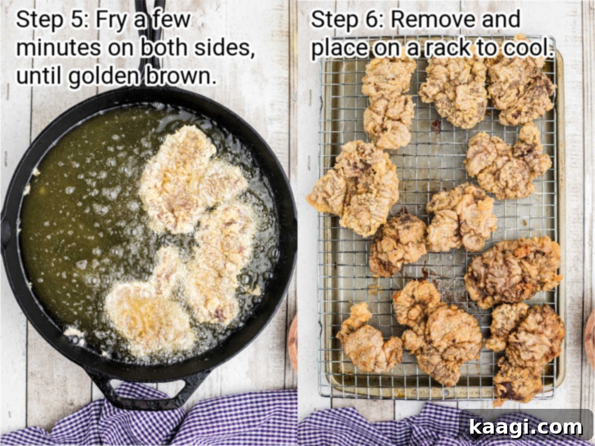 Succulent Pan-Seared Venison Cutlets 5 two images showing how to fry venison cutlets