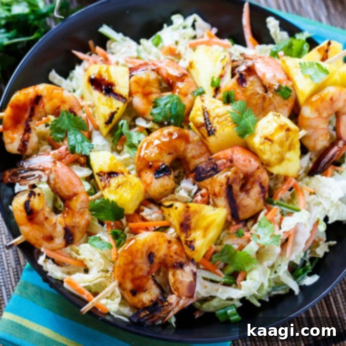 Southern Grilling Essentials 32 Grilled Teriyaki shrimp skewers served with a crisp Asian slaw.