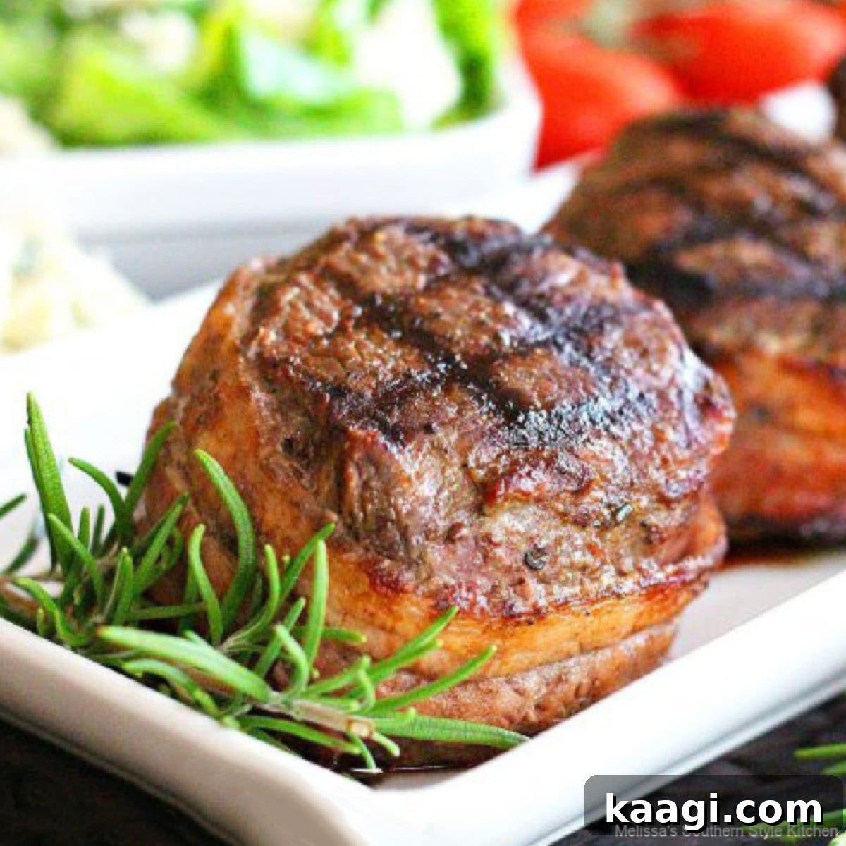 Southern Grilling Essentials 9 Top sirloin medallions wrapped in thick-cut bacon, grilled to perfection.