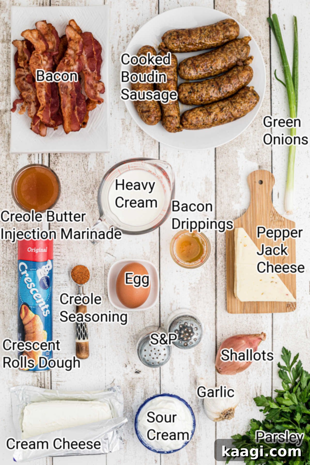 ingredients needed to make a boudin king cake