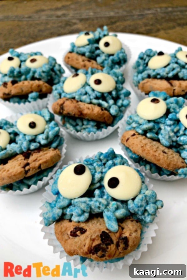 Cookie Monster Rice Crispy Treats.