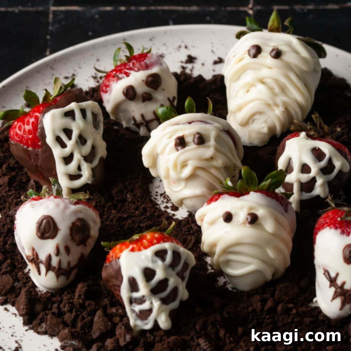 Easy Halloween chocolate covered strawberries.