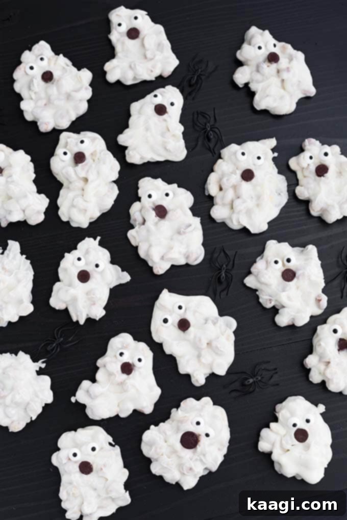 White Chocolate Halloween Ghosts, peanut clusters.