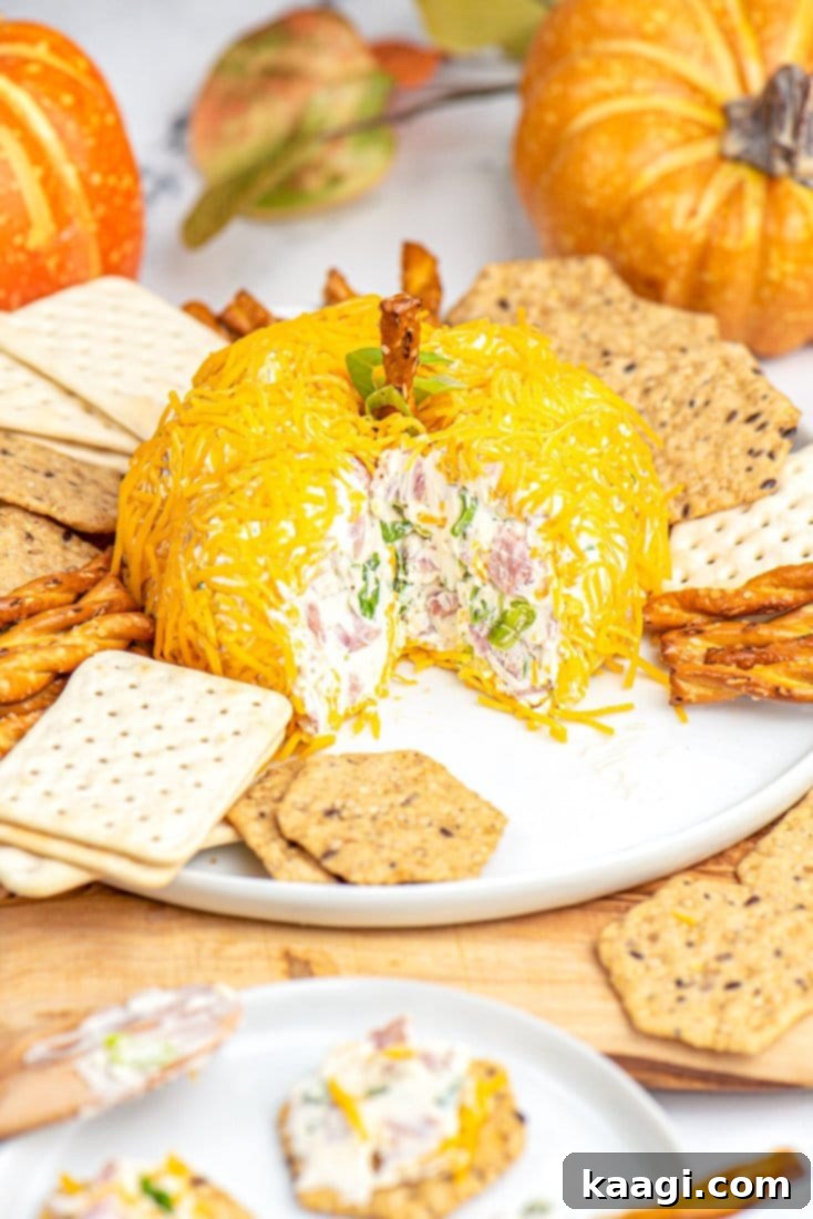 Pumpkin Cheese Ball appetizer.
