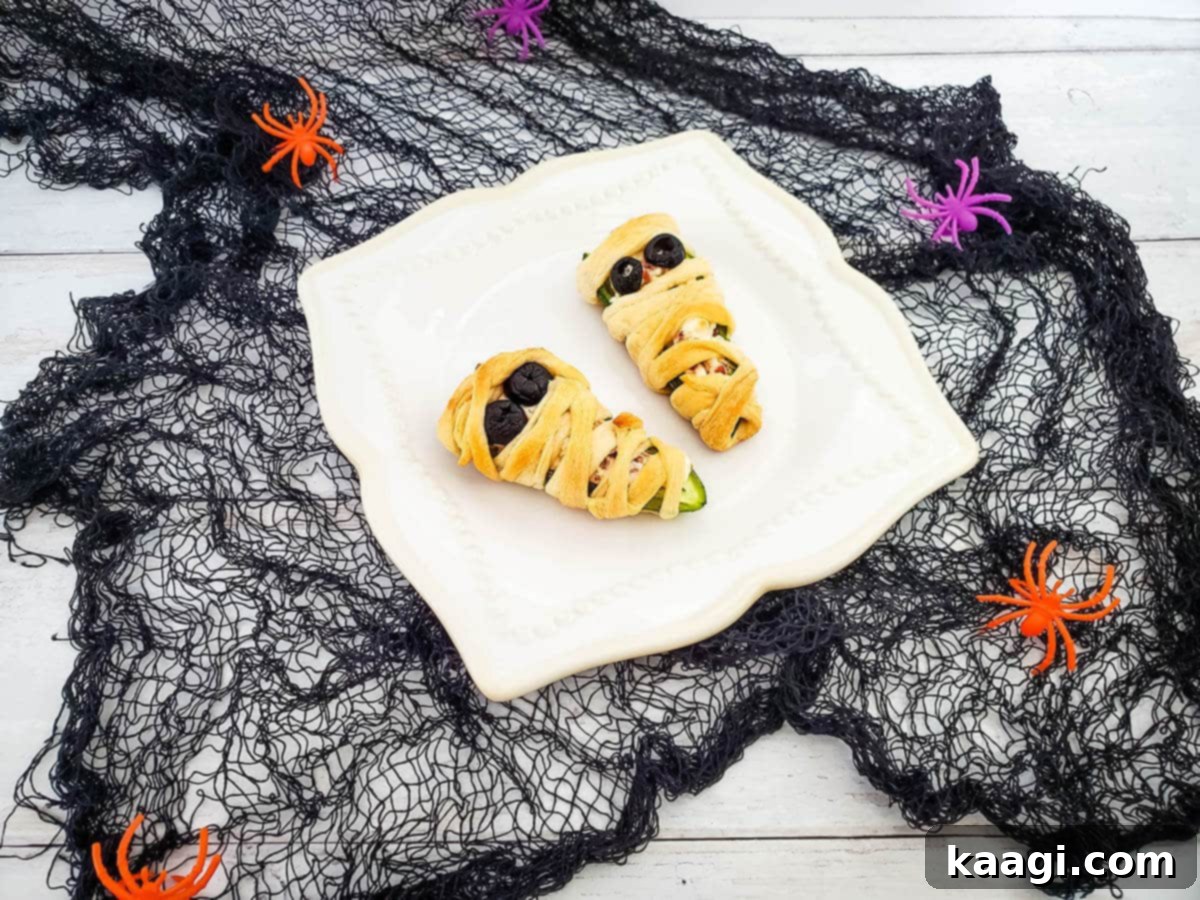 Mummy Jalapeno Poppers, spicy and cheesy.