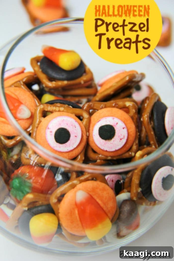 Halloween Pretzel Treats, sweet and salty.